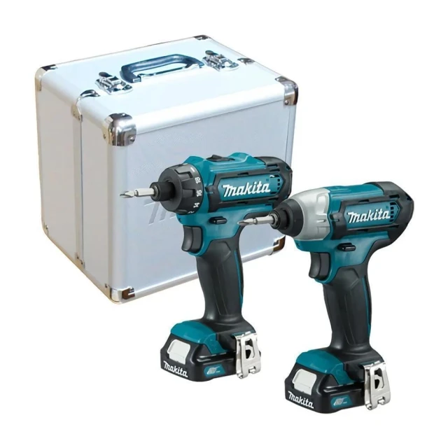 MAKITA 牧田 12V充電式起子電鑽+衝擊起子機雙主機超值套裝組(CLX200SMAX)