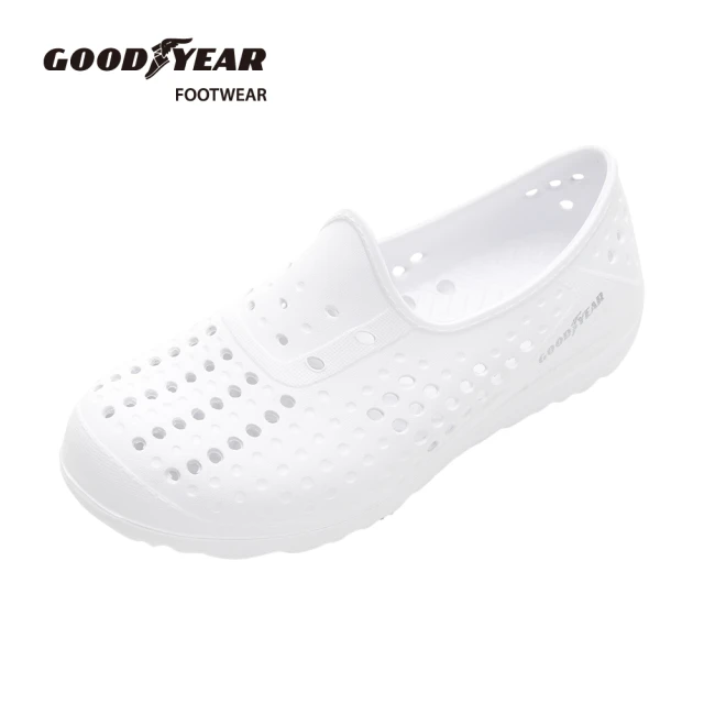 GOODYEAR 固特異 多功能洞洞鞋/男女款 輕量 排水底紋 白色(GAMP33329)