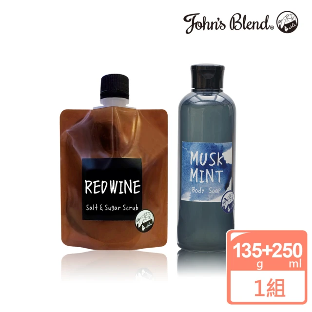 日本John’s Blend 香氛沐浴鹽135g+涼感沐浴乳250ml(公司貨)