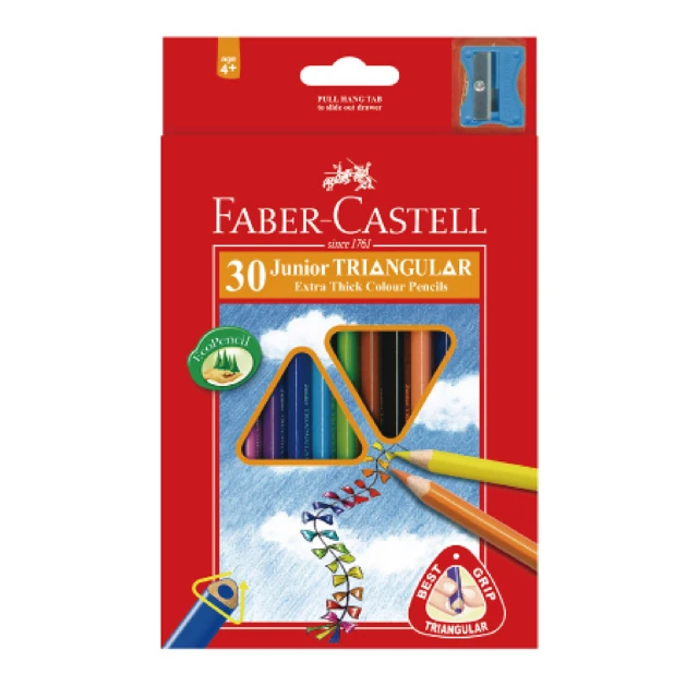 Faber-Castell 輝柏 大三角油性色鉛筆 30色 /紙盒 16-116538-30