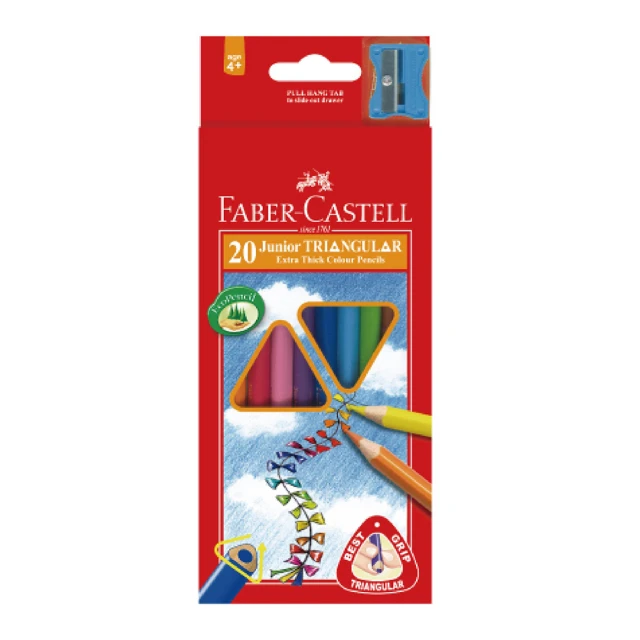 Faber-Castell 輝柏 大三角油性色鉛筆 20色 /紙盒 16-116538-20