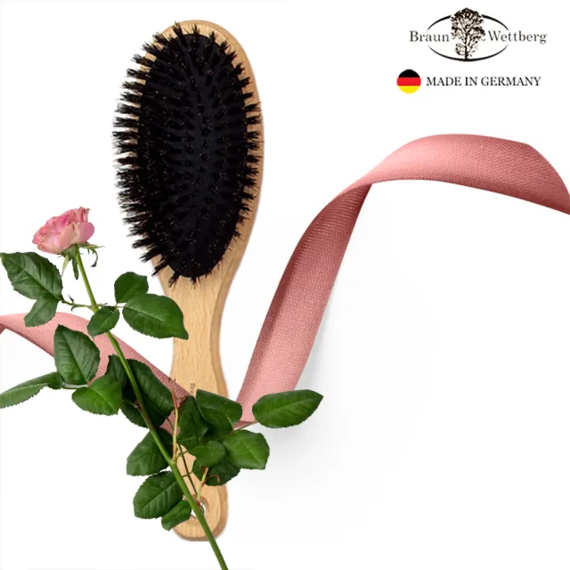 【BRAUN WETTBURG 珀薇】德國製 好好握FSC豚鬃氣墊好按摩梳(氣墊好按摩梳/梳頭按摩美容/雙11)
