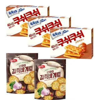 【好麗友】韓國原裝焦糖千層酥打餅與法式麵包餅重磅5入組