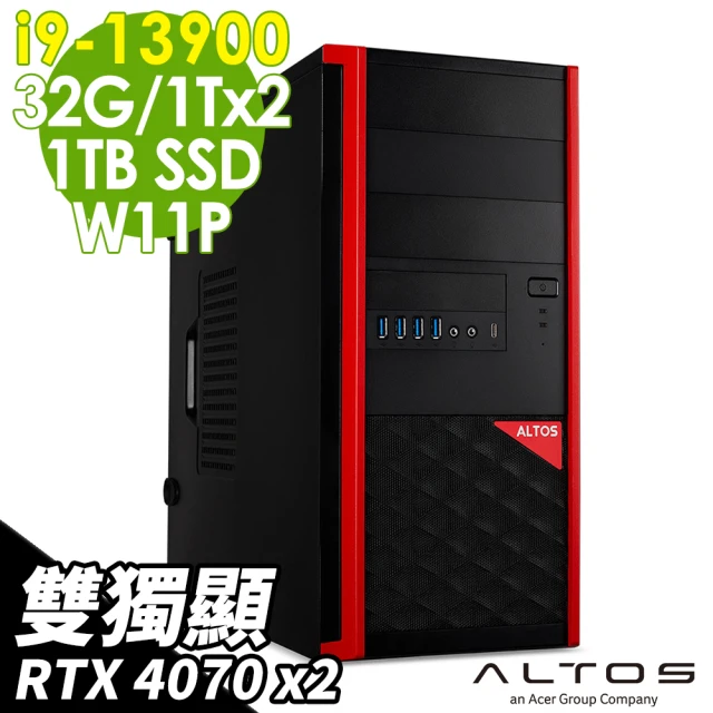 Acer 宏碁 13代i9 雙GUP工作站(Altos P150F8/i9-13900/RTX4070_12G X2/32G/1TSSD+1TBX2 HDD/1200W/W11P)