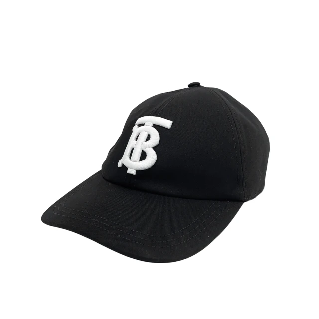 BURBERRY 巴寶莉BURBERRY 巴寶莉 TB 刺繡白Logo棉質素面棒球帽(8068033-黑)