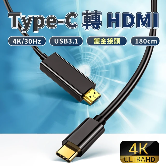 LineQ TypeC轉HDMI 4K高畫質鋁合金影音轉接短