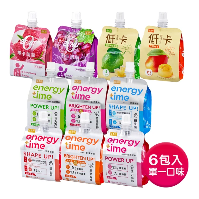 盛香珍 Energy Time機能飲180gX6包入(荔枝/柳橙/蘋果-3種口味)