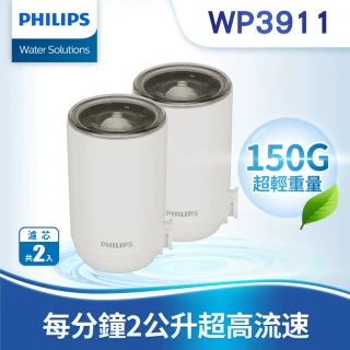 【Philips 飛利浦】日本原裝★4重超濾複合濾芯二入組(WP3911)