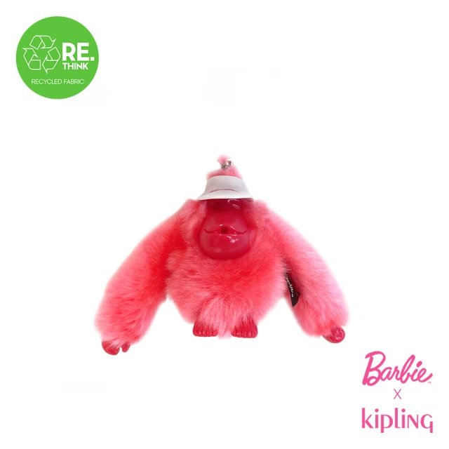 KIPLINGKIPLING官方旗艦館 Kipling x BARBIE俏麗芭比粉芭比小猴子吊飾-BARBIE MONKEY