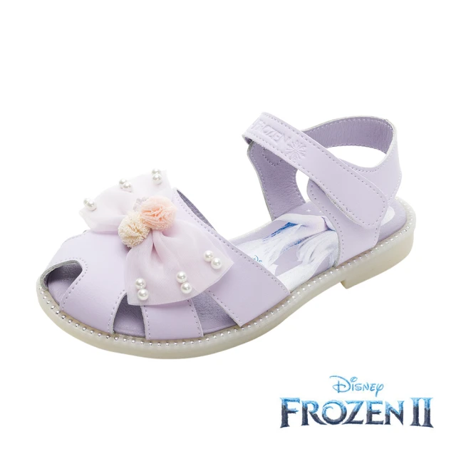 Disney 迪士尼Disney 迪士尼 正版童鞋 冰雪奇緣 超纖皮革童休閒涼鞋/輕便 簡約 舒適 台灣製 紫(FNKT37147)