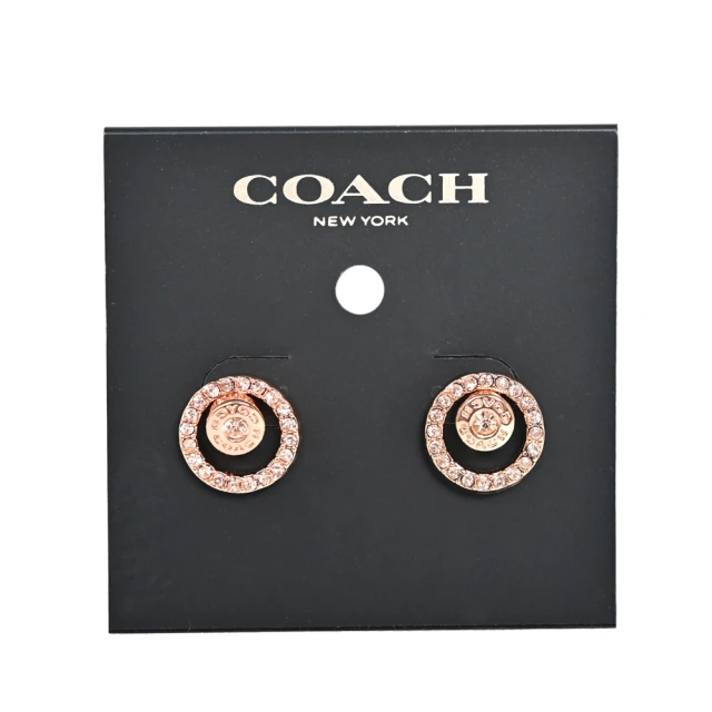 COACH coach c字 專櫃款耳釘禮盒組 原廠防塵袋 