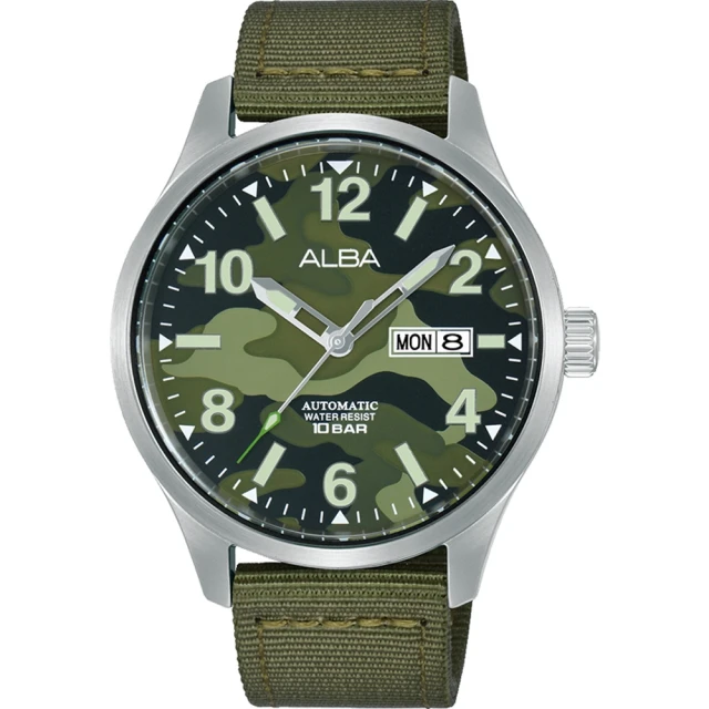 ALBA 迷彩軍風機械男錶42mm(Y676-X040G/AL4267X1)