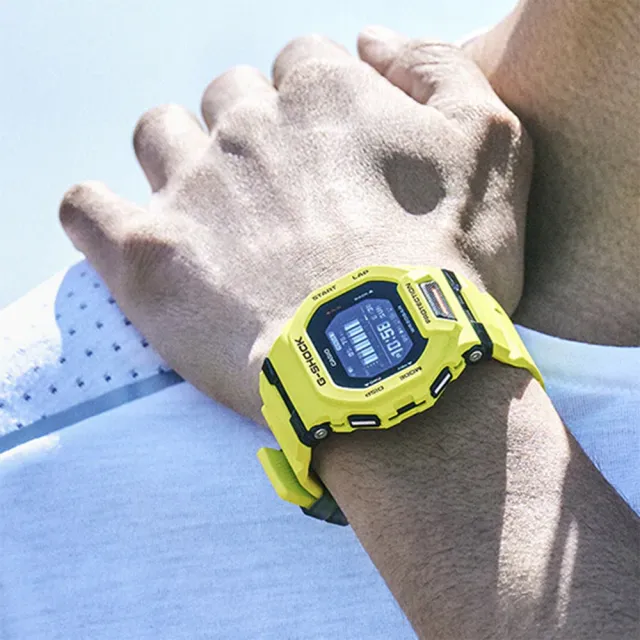 CASIO 卡西歐】G-SHOCK 纖薄運動系藍芽計時手錶-萊姆綠(GBD-200-9