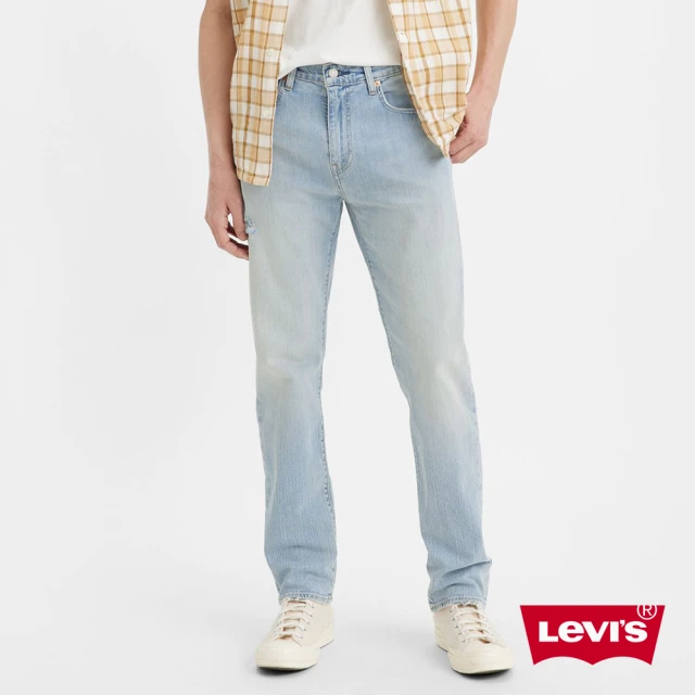 LEVISLEVIS 男款 上寬下窄 502舒適窄管牛仔褲 / 精工輕藍染洗舊 / 彈性布料 熱賣單品