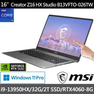 MSI M365★ 16吋i9 13代 RTX4060創作者筆電 (Creator/i9-13950HX/32G/2TB/026TW)