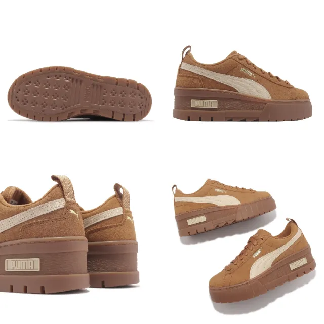 PUMA】休閒鞋Mayze Wedge Suede Wns 女鞋咖哩棕厚底麂皮增高拼接