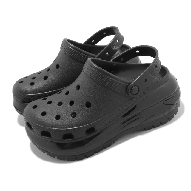 Crocs 涼拖鞋 Classic Mega Crush Clog 男女鞋 黑 超厚底 增高 光輪克駱格 卡駱馳(207988001)