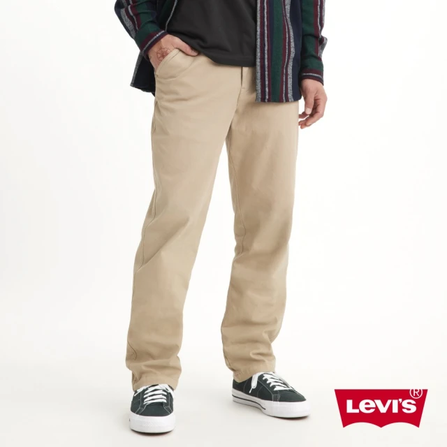 LEVIS 男款 中低腰修身小直筒卡其休閒褲 / 彈力布料 人氣新品