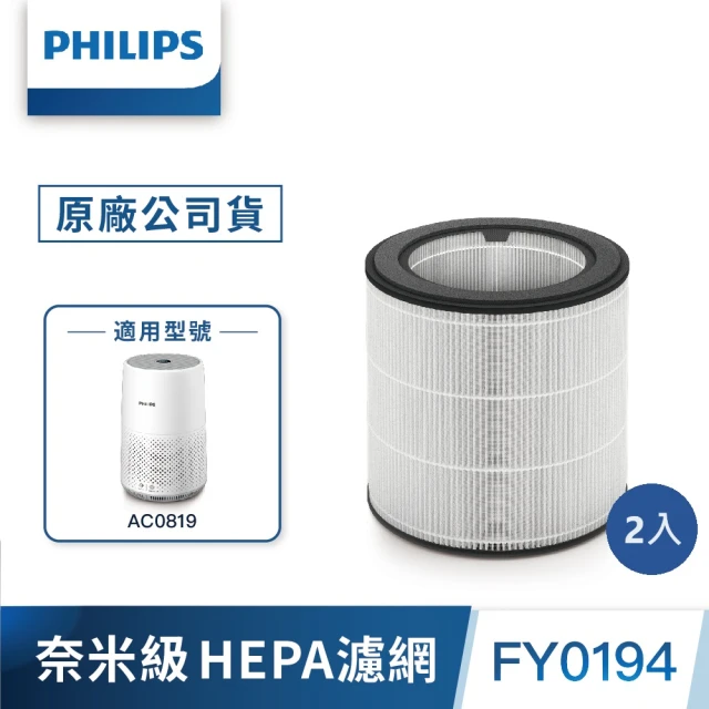 Philips 飛利浦 奈米級勁護S2型濾網-FY0194 雙入組(適用型號: AC0819)