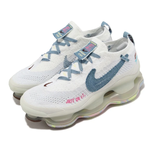 NIKE 耐吉 Wmns Air Max Scorpion FK 女鞋 白 藍 全掌氣墊 單寧 休閒鞋(FJ7736-141)