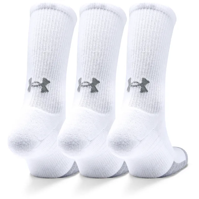 【UNDER ARMOUR】UA HG Crew襪 3雙裝_1346751-100(白)