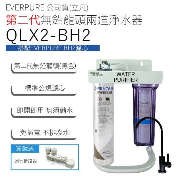Pentair EVERPURE 立凡公司貨 第二代無鉛龍頭兩道淨水器(QLX2-BH2)