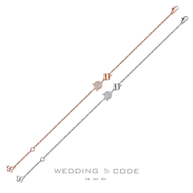 WEDDING CODEWEDDING CODE 18白K金14K玫瑰金 24分鑽石手鍊 BJ956(八心八箭 D/VVS1)