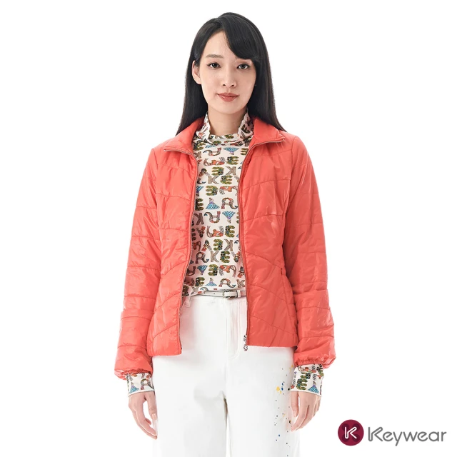 KeyWear 奇威名品 純色分割結構鋪棉長袖外套(共2色)