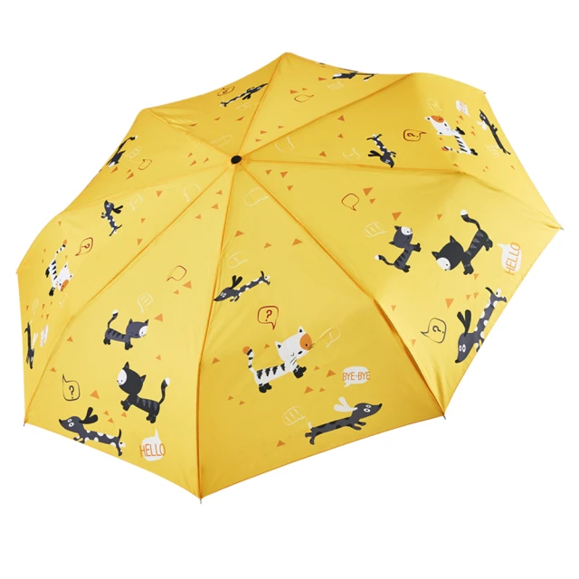 rainstory 雪靴貓-黃抗UV雙人自動傘