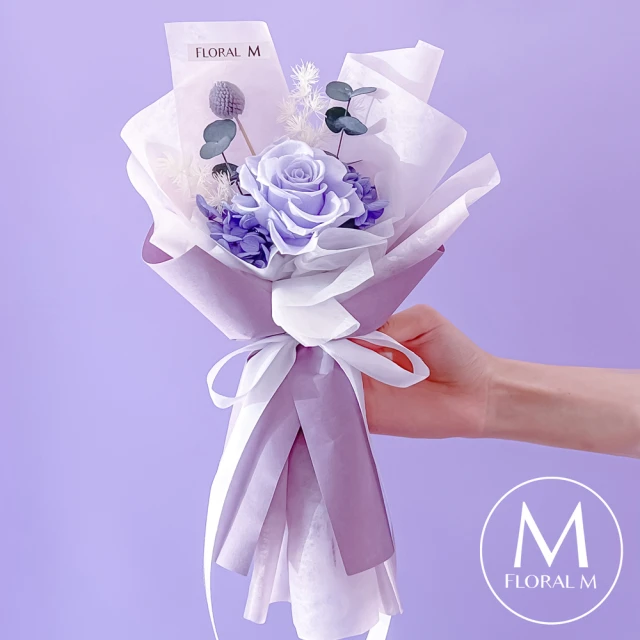 Floral MFloral M La La Land 樂來越愛你永生玫瑰花束(香氛花/擴香盆/擴香花/辦公室/療癒/香氛)