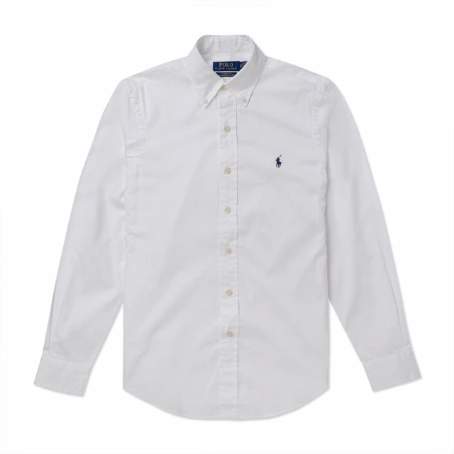 RALPH LAUREN RL POLO 經典刺繡小馬長袖襯衫-白色(CLASSIC FIT / 平輸品)