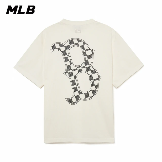 MLB 背後大Logo 短袖T恤 Checkerboard系列 波士頓紅襪隊(3ATSO0134-43CRS)