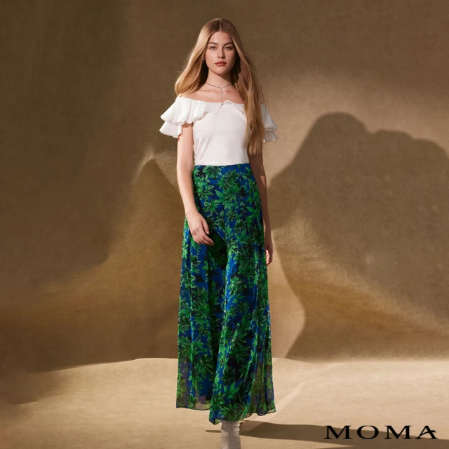 MOMA 叢林之歌度假風長寬褲(綠色)