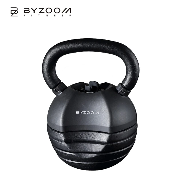 BYZOOM FITNESS 可調式壺鈴40lbs/約18kgs 5段重量秒速調整組 黑(BYZF-AKB-40)
