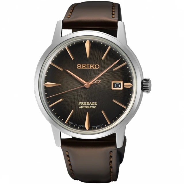 SEIKO 精工 官方授權S1 男PRESAGE愛爾蘭咖啡調酒師系列機械腕錶 錶徑39.5mm-贈高檔收納盒6入(SRPJ17J1)