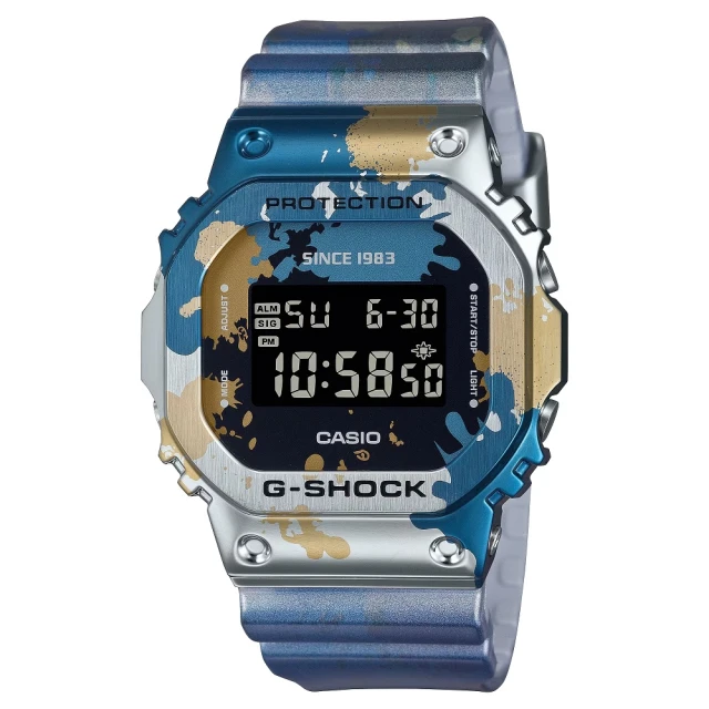 CASIO 卡西歐CASIO 卡西歐 G-SHOCK原創塗鴉藝術電子錶(GM-5600SS-1)