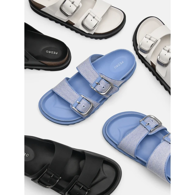 PEDRO Helix雙帶女休閒涼鞋-藍/黑色(小CK高端品牌 新品上市 中性系列)