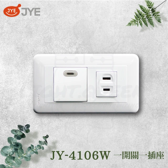 中一電工 JYE 10入組 PANDA 熊貓系列 夜光壁切(一開關一插座蓋板組 JY-4106W)