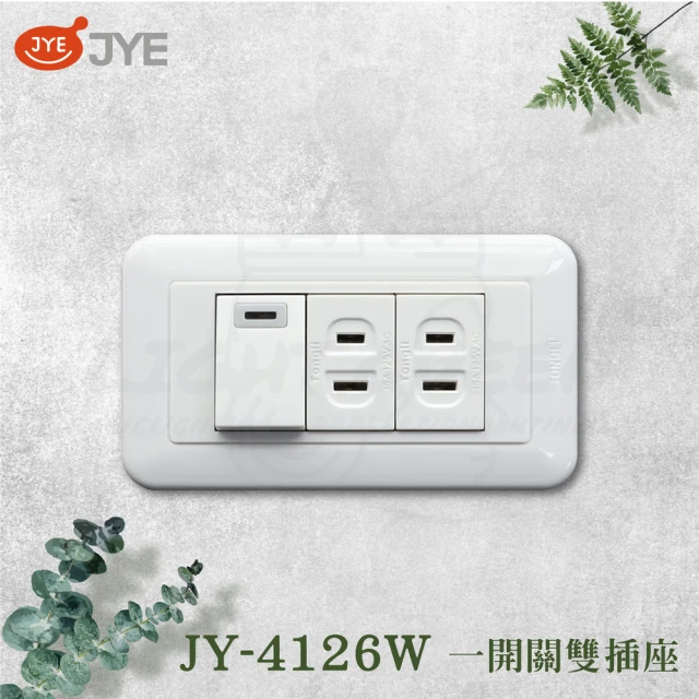 中一電工 JYE 10入組 PANDA 熊貓系列 夜光壁切(一開關雙插座蓋板組 JY-4126W)