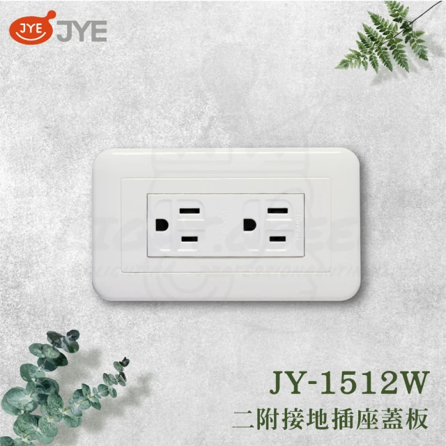 中一電工 JYE 5入組 PANDA 熊貓系列 夜光壁切(二附接地插座組 JY-1512W)