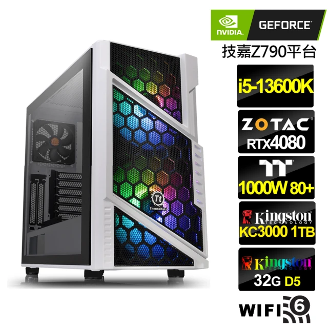 NVIDIANVIDIA i5十四核GeForce RTX 4080{暴風判官}水冷電競機(i5-13600K/技嘉Z790/32G/1TB)