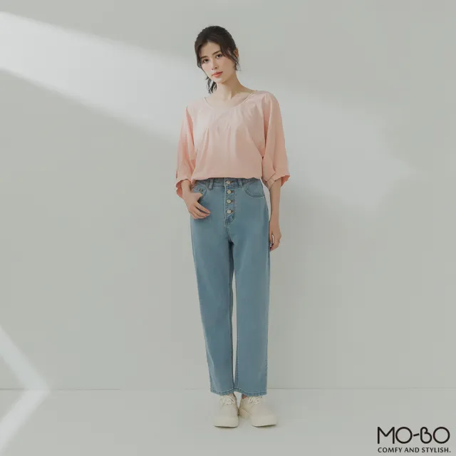 【MO-BO】空氣感圓領小澎袖上衣(上衣)