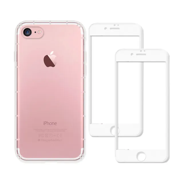 【RedMoon】APPLE iPhone SE3 / SE2 / i8 / i7 4.7吋 手機殼貼3件組 空壓殼-9H玻璃保貼2入