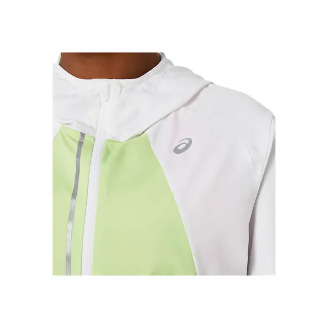 【asics 亞瑟士】Asics Lite-Show Jacket 女 外套 連帽 海外版 運動 路跑 反光 白(2012C365-100)
