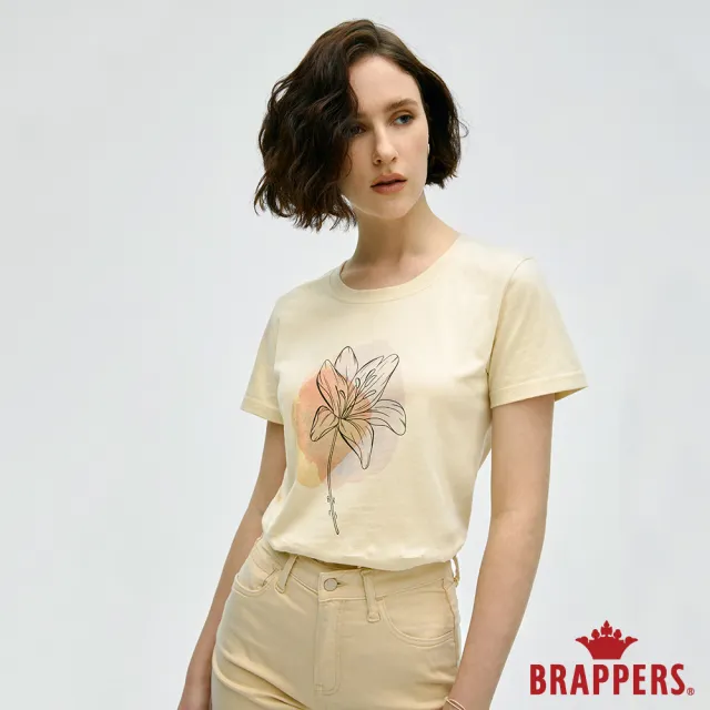 【BRAPPERS】女款 渲染花卉印花T恤(奶油黃)