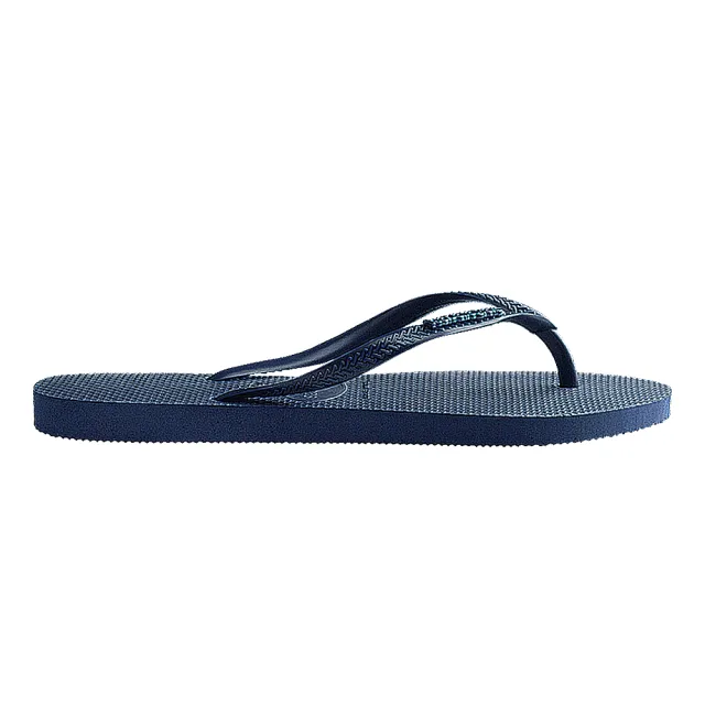 【havaianas 哈瓦仕】拖鞋 女鞋 夾腳拖 巴西 Slim Logo Metallic 藍色 4119875-4368W(哈瓦士)