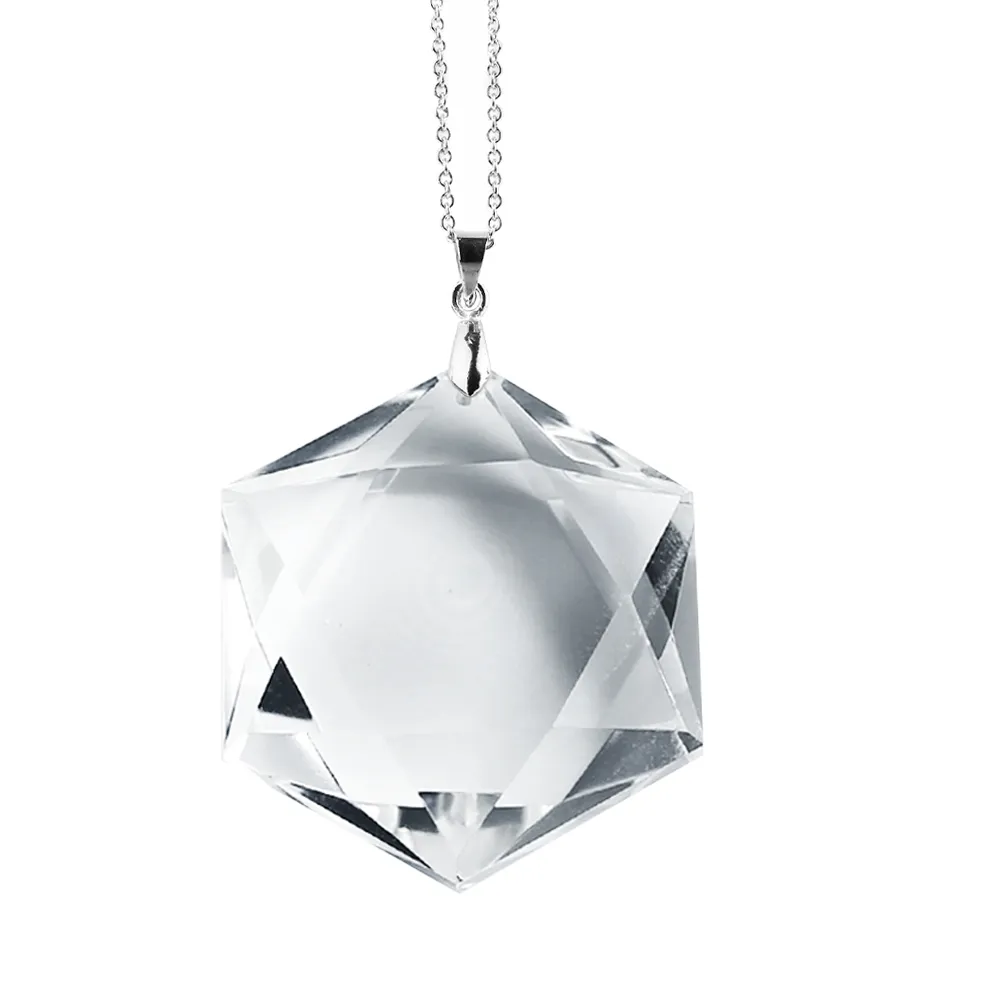 開運方程式】無瑕白水晶大衛之星項鍊(淨化磁場做事事半功倍) - momo