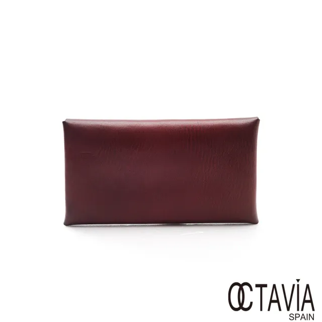 【OCTAVIA 8】雙11 真皮 愛的信息 植染牛皮插稍歐式長夾(卡門紅)