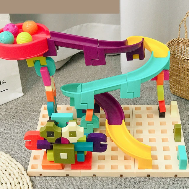 【積木城】小小建築建構師積木滑道玩具組-67PCS(積木)