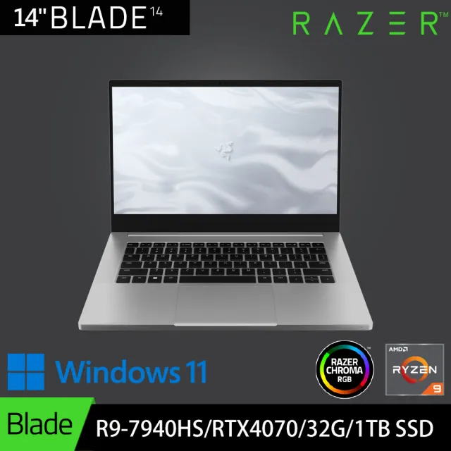 【Razer 雷蛇】14吋 R9 電競筆電(RZ09-0482XTM3-R3T1/R9-7940HS/32GB/RTX 4070/1TB PCIe/WiN 11)